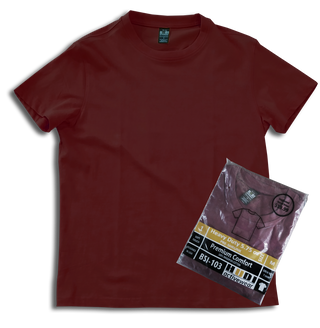 Buy burgundy H1003 Premium 100% Ring-Spun Heavy Weight Cotton  200GSM Unisex T-Shirt.