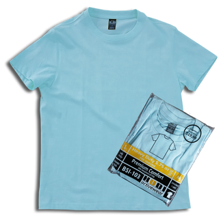 Buy light-blue H1003 Premium 100% Ring-Spun Heavy Weight Cotton  200GSM Unisex T-Shirt.