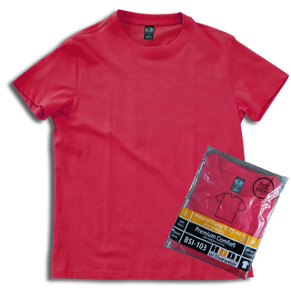 Buy red H1003 Premium 100% Ring-Spun Heavy Weight Cotton  200GSM Unisex T-Shirt.