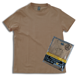 Buy tan H1003 Premium 100% Ring-Spun Heavy Weight Cotton  200GSM Unisex T-Shirt.