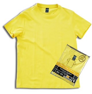 Buy yellow H1003 Premium 100% Ring-Spun Heavy Weight Cotton  200GSM Unisex T-Shirt.