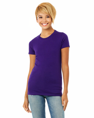 Buy purple H3001 Womens High Quality 95% Cotton 5% Elastane Cotton Fitted T-Shirt