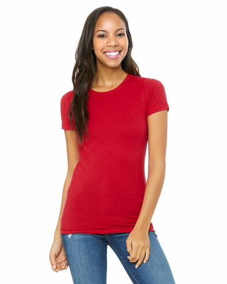 Buy red H3001 Womens High Quality 95% Cotton 5% Elastane Cotton Fitted T-Shirt