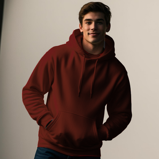 Buy burgundy H9002 Heavy Fleece Hoodie - Customizable Cotton/Poly Blend Hoodie