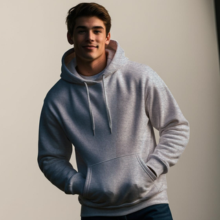 Buy heather-grey H9002 Heavy Fleece Hoodie - Customizable Cotton/Poly Blend Hoodie