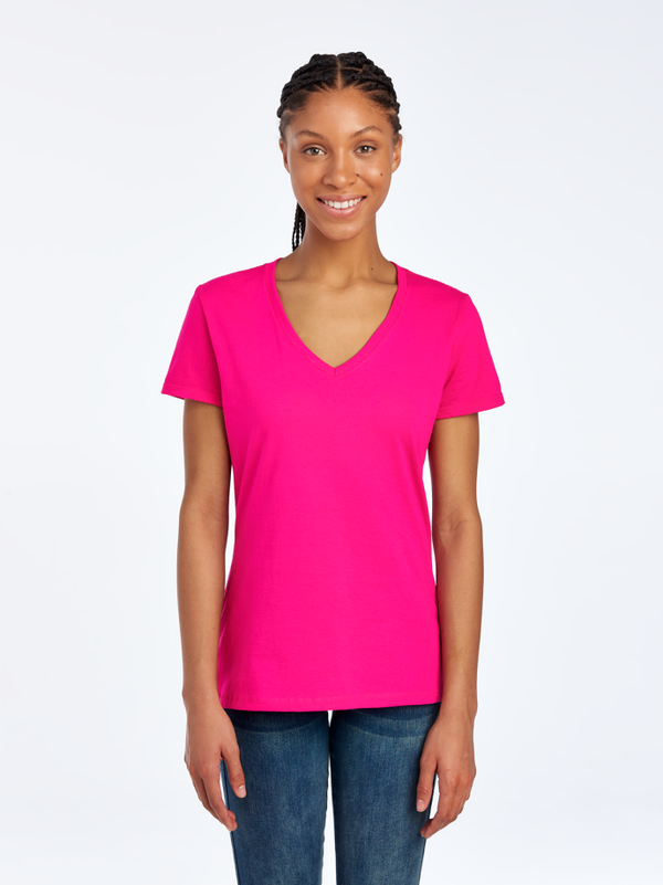 H3002 Womens V-Neck 95% Cotton 5% Elastane Cotton Fitted T-Shirt