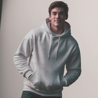 Buy light-heather-gray H9002 Heavy Fleece Hoodie - Customizable Cotton/Poly Blend Hoodie