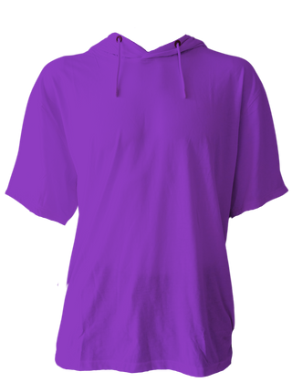 H9004 A  : Short Sleeve Jersey Hoodie with Hidden Zippered Pockets