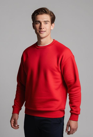 Buy red H9001 Premium Blended Crewneck Sweatshirt