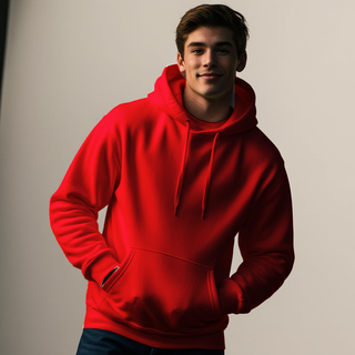 Buy red H9002 Heavy Fleece Hoodie - Customizable Cotton/Poly Blend Hoodie